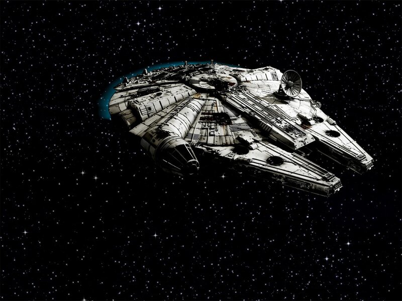 Millennium Falcon in space
