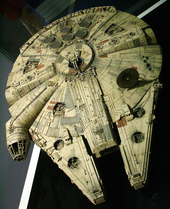 Millennium Falcon Model — Gray, Dramatic, Photograph