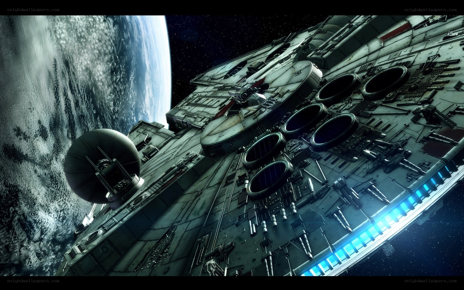 Millennium Falcon near planet