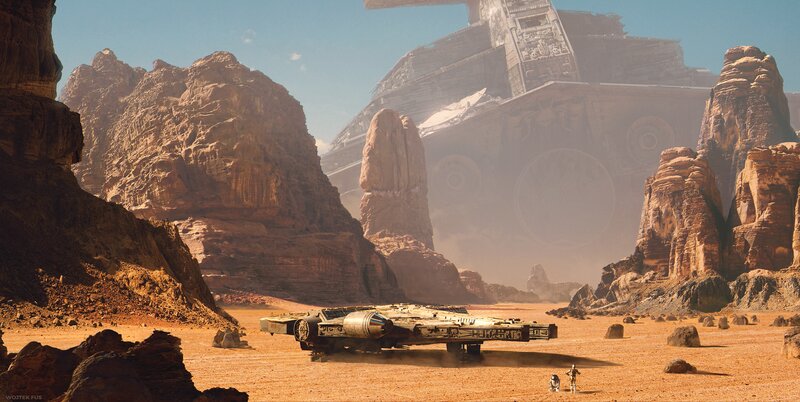 Millennium Falcon on Desert