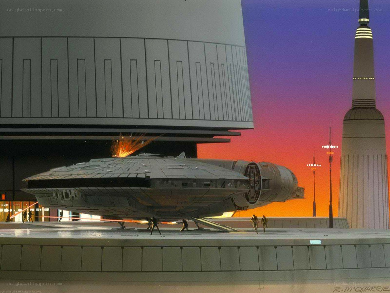 Millennium Falcon on landing pad