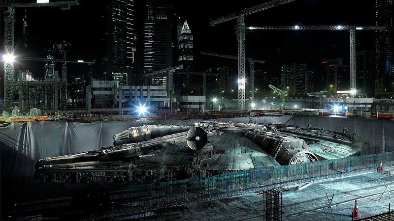 Millennium Falcon Ship — Black, Dramatic