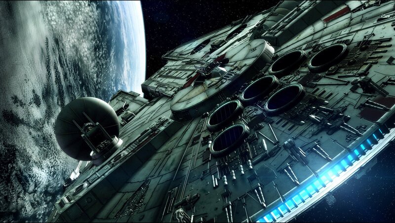 Millennium Falcon Ship — Gray, Dramatic, Night