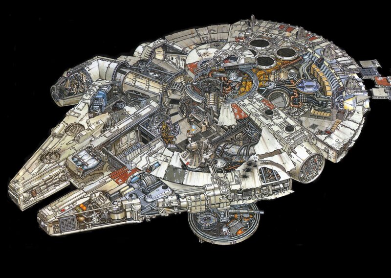 Millennium Falcon Ship — White