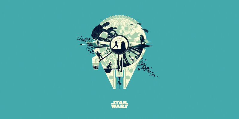 Millennium Falcon Silhouette — Teal