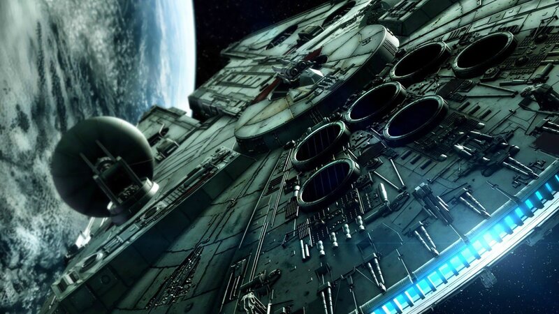 Millennium Falcon Spacecraft — Gray, Dramatic, 3d Render
