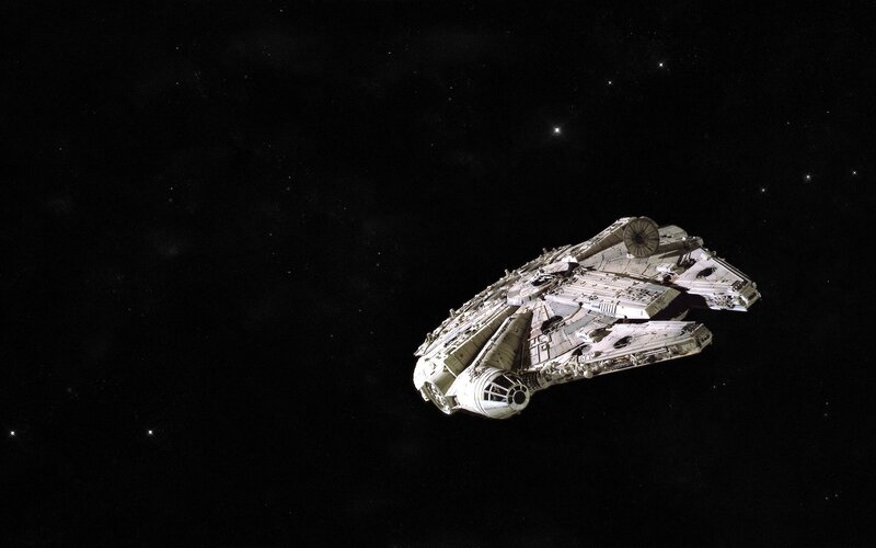 Millennium Falcon Spaceship — Black, Dramatic