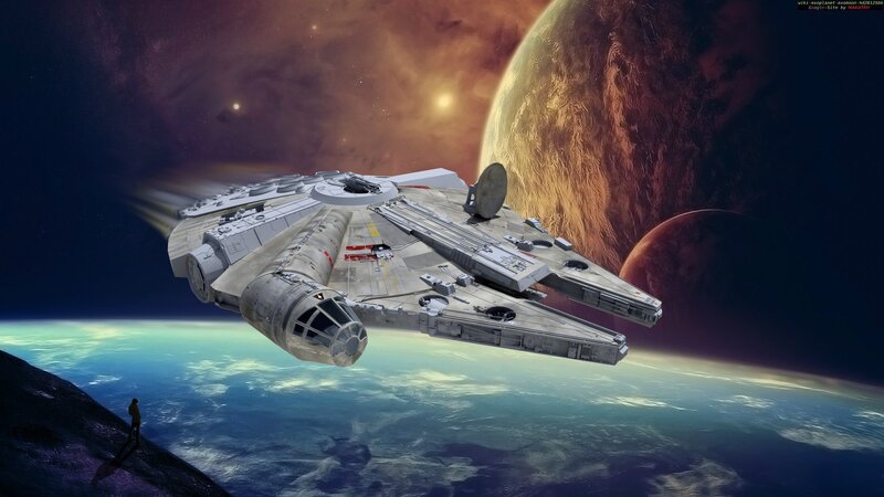 Millennium Falcon Spaceship — Blue