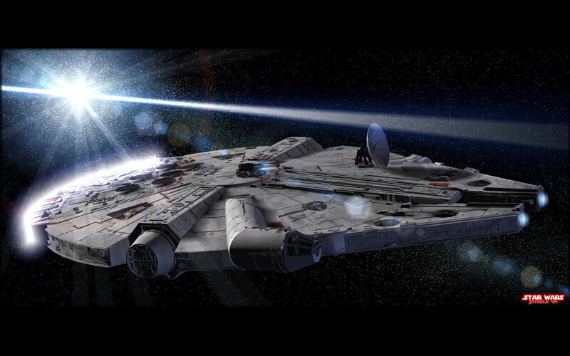 Millennium Falcon Spaceship — Gray, Dramatic