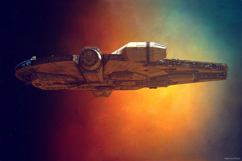 Millennium Falcon Spaceship — Orange