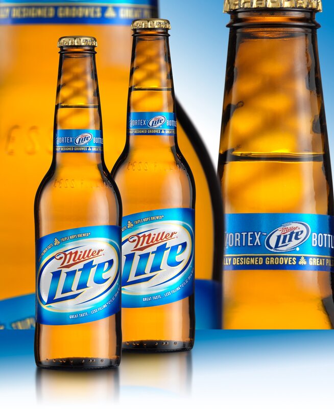 Miller Lite beer bottles