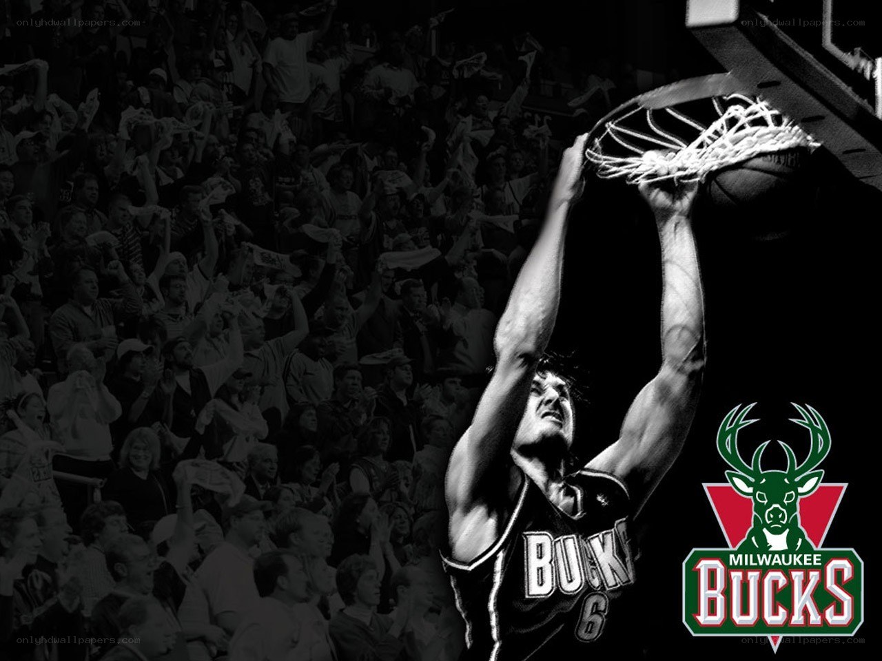 Milwaukee Bucks basketball player dunking
