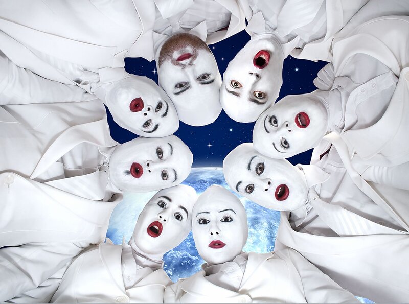 mimes in white suits