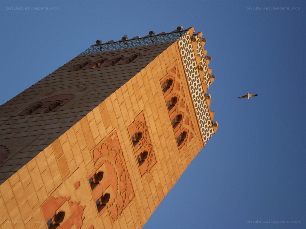 minaret against blue sky