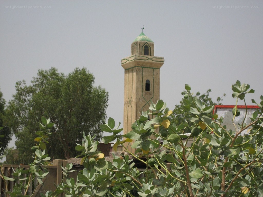 minaret with green dome