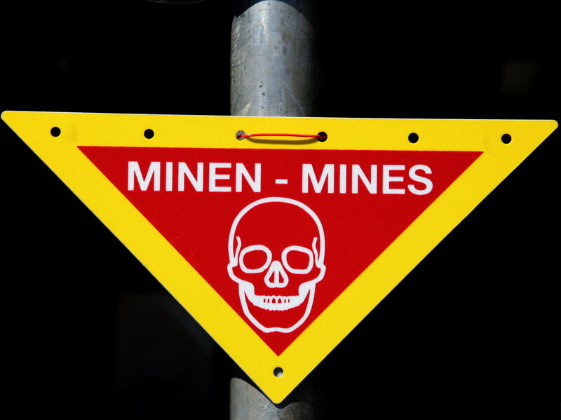 Mine warning sign