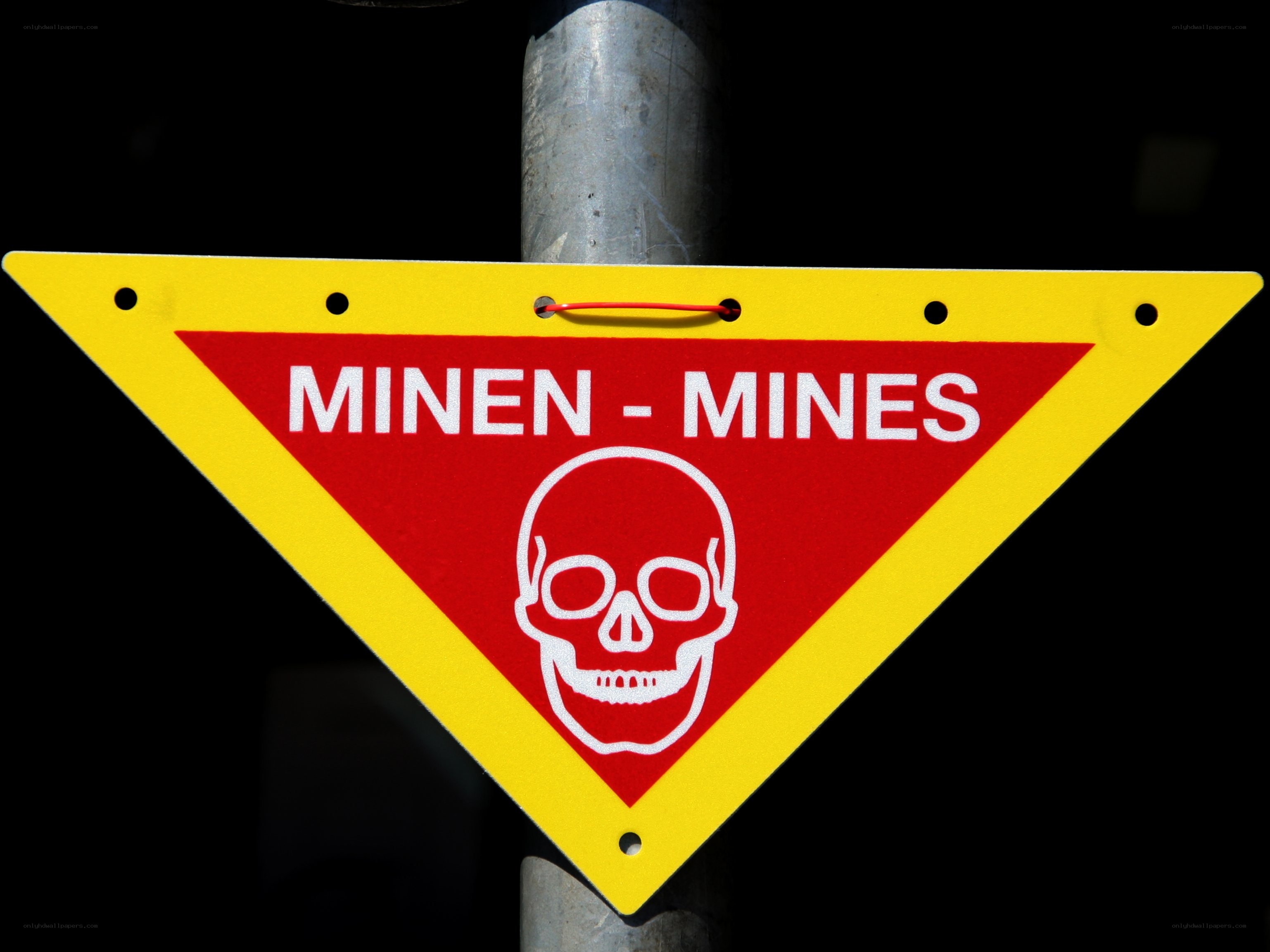 Mine warning sign