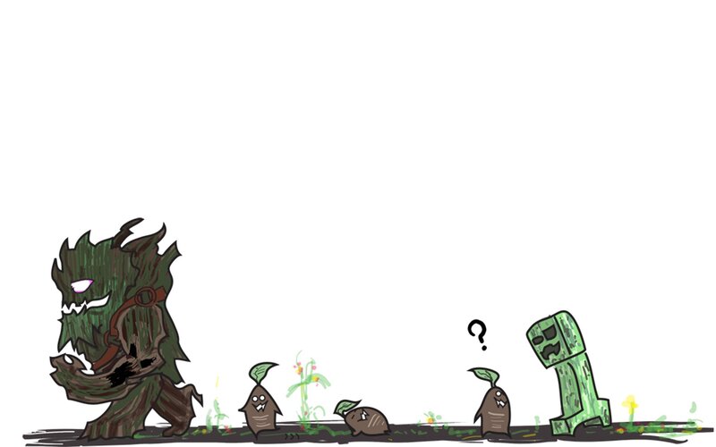 Minecraft and League of Legends characters