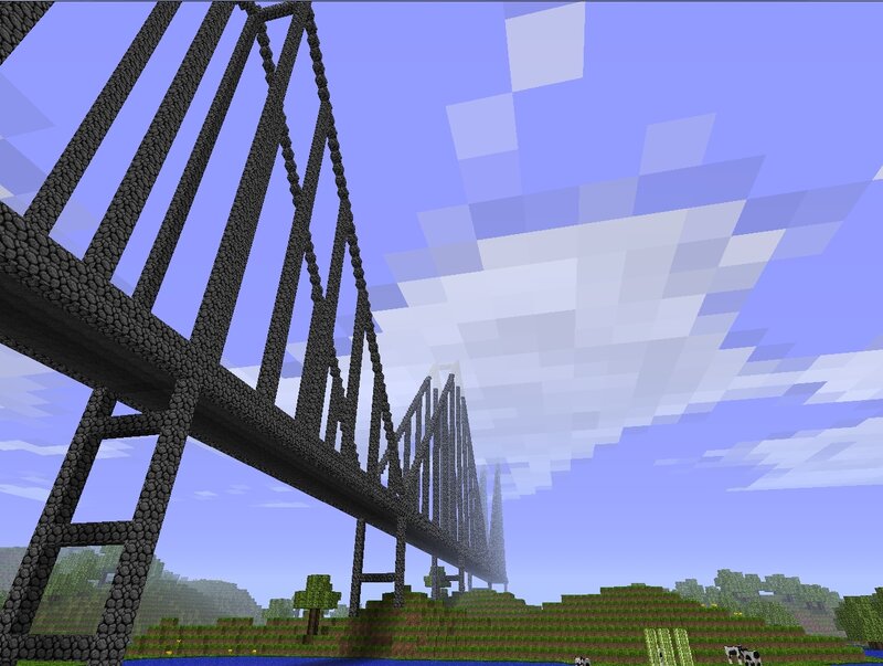 Minecraft bridge scene