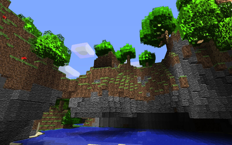 Minecraft canyon scene