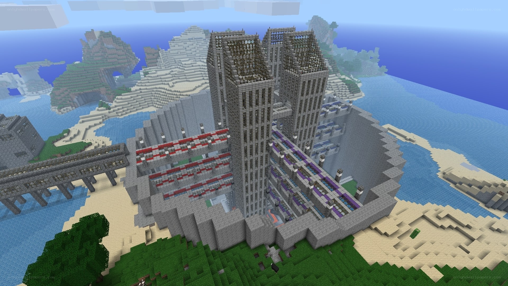 Minecraft castle by the sea