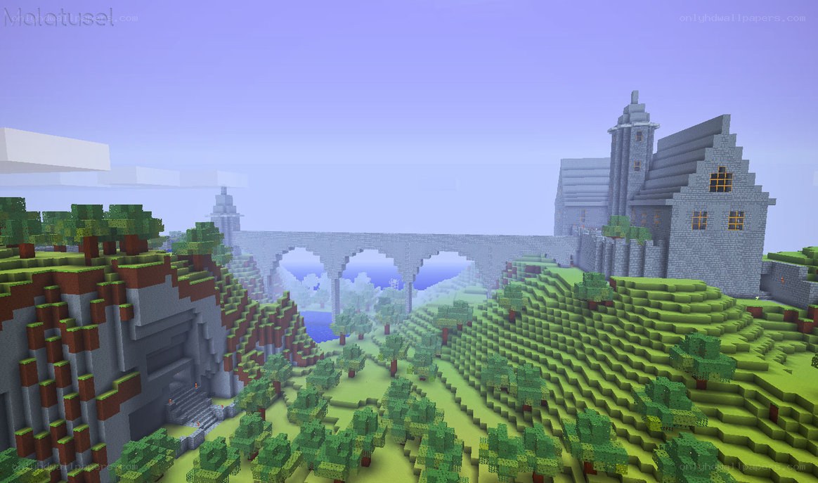 Minecraft castle landscape