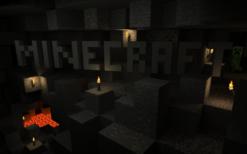 Minecraft cave scene