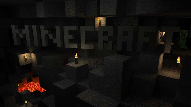 Minecraft cave scene
