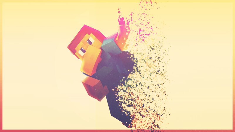 Minecraft Character Disintegrating
