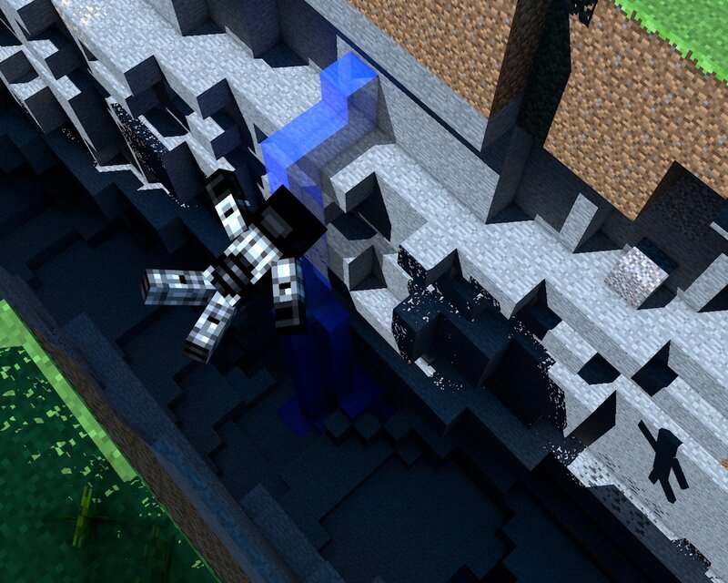 Minecraft character falling