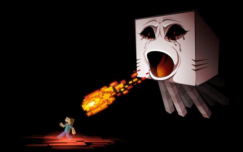 Minecraft Character Fleeing Enderman — Black