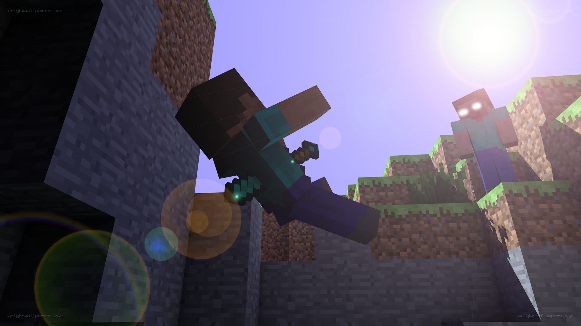 Minecraft character in action