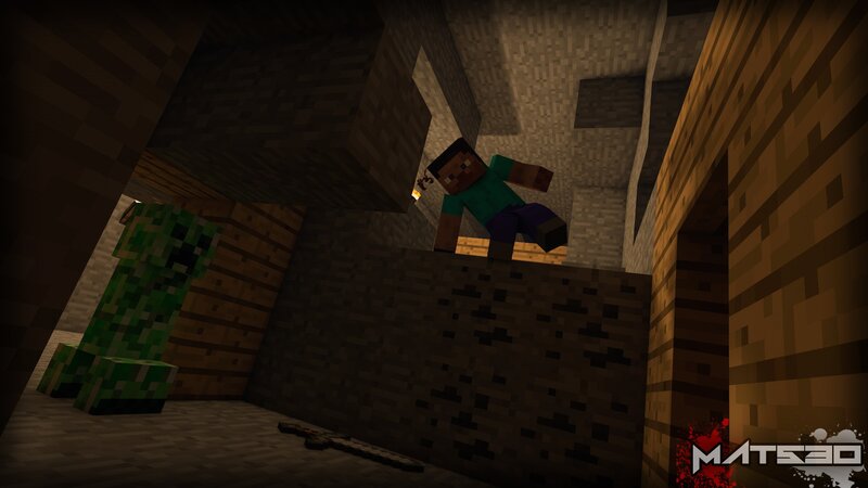 Minecraft character in dungeon