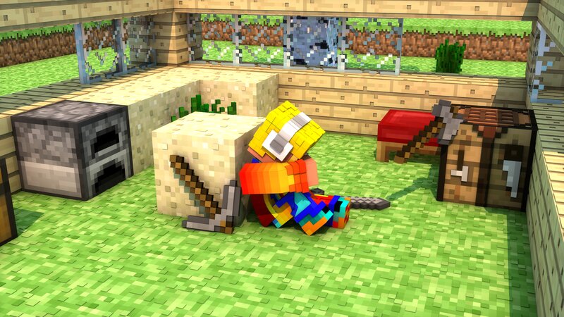 Minecraft Character in Room
