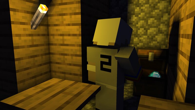 Minecraft Character in Room — Yellow
