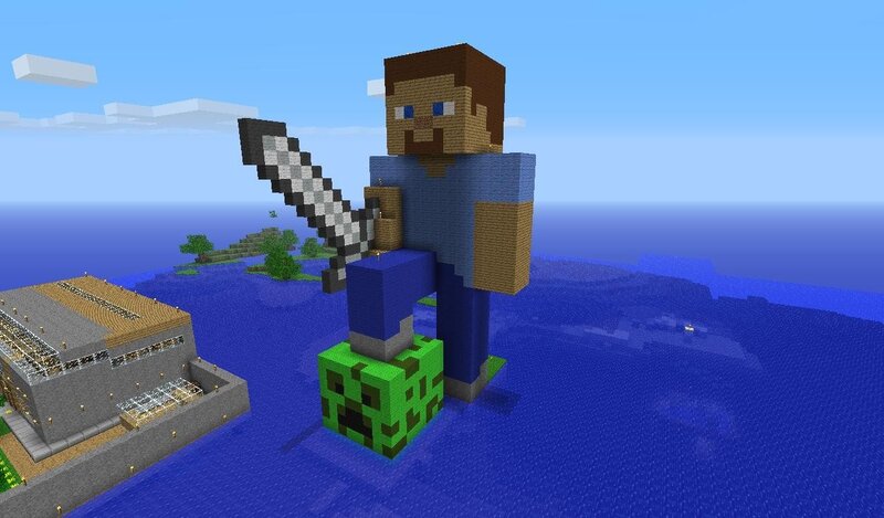 Minecraft character on a creeper