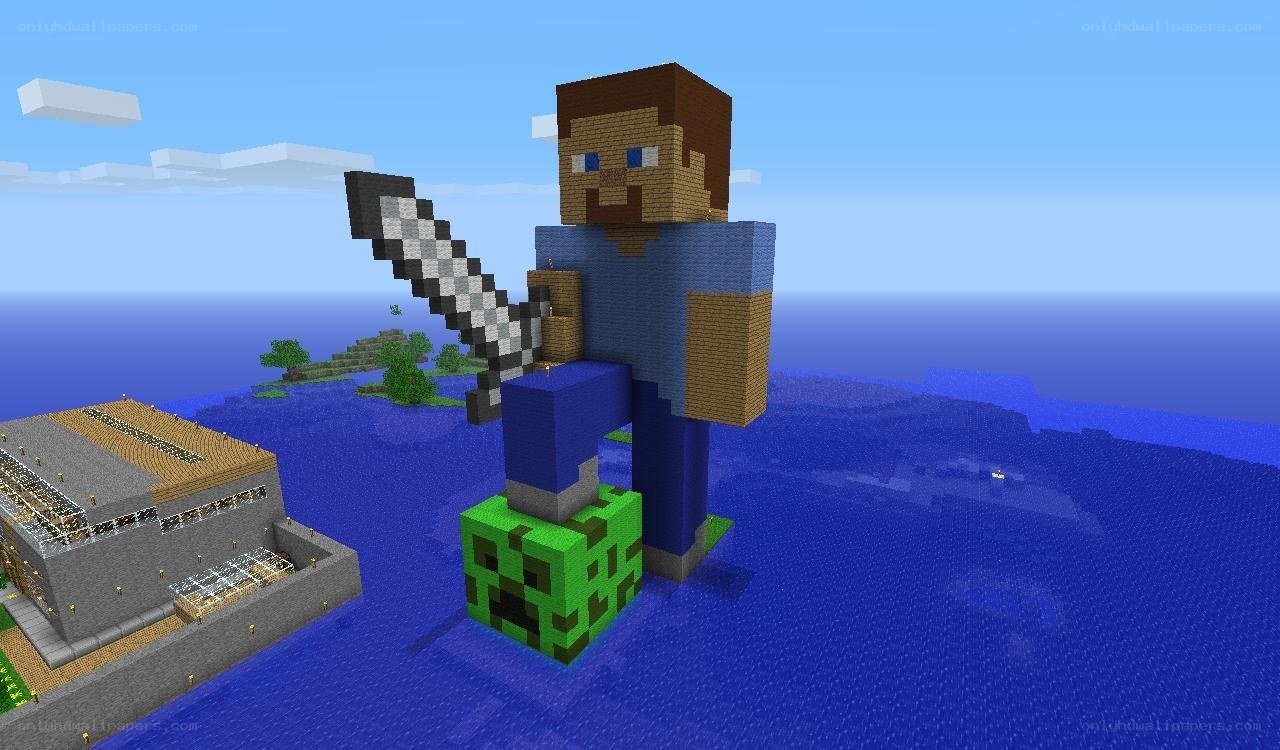 Minecraft character on a creeper