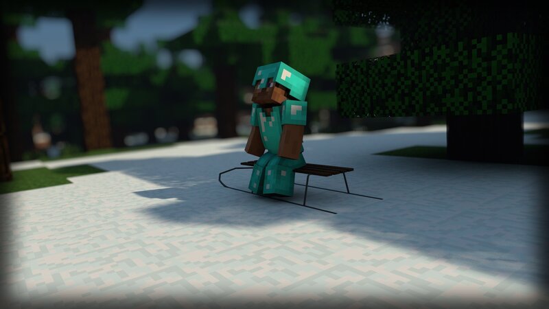 Minecraft Character on Sled — Green