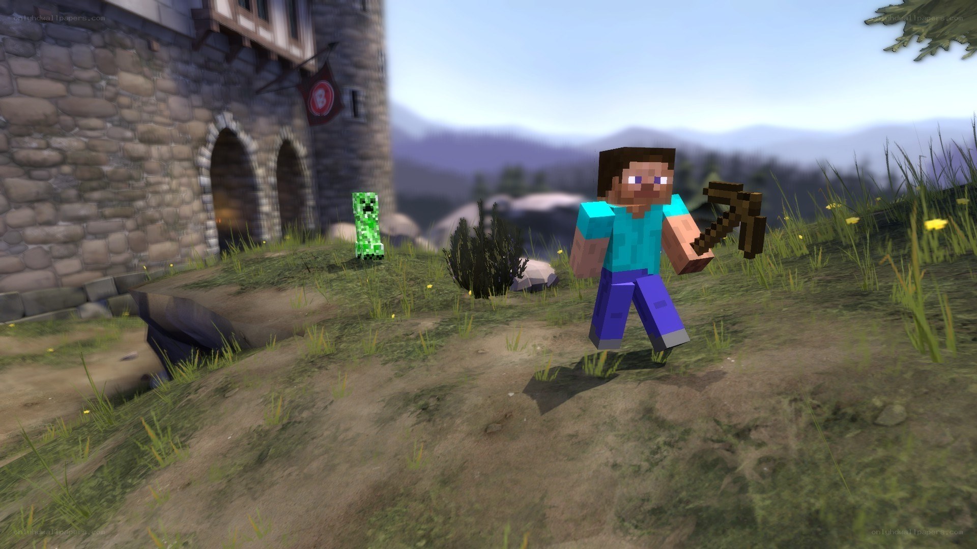 Minecraft character with Creeper
