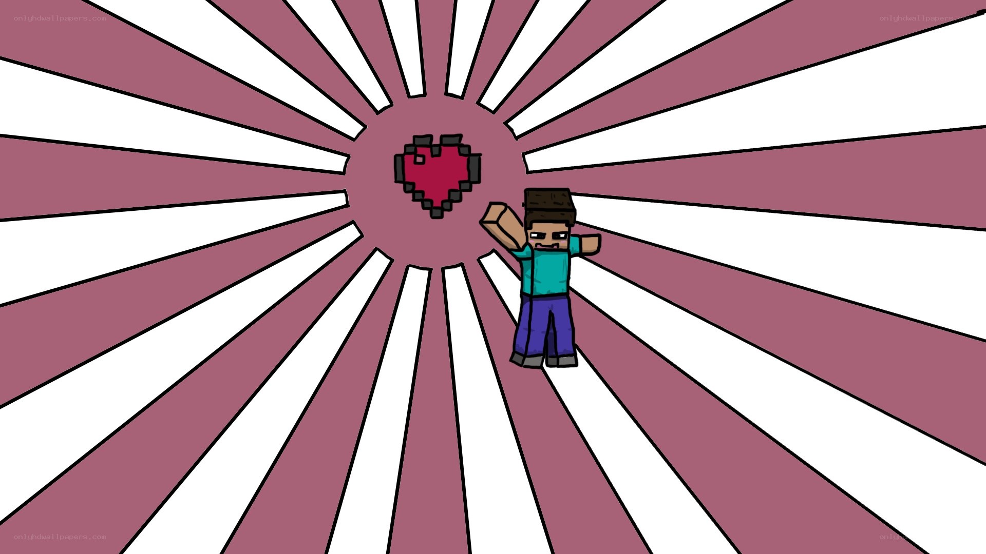 Minecraft character with heart