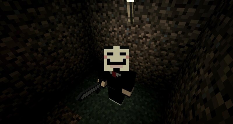 Minecraft character with knife