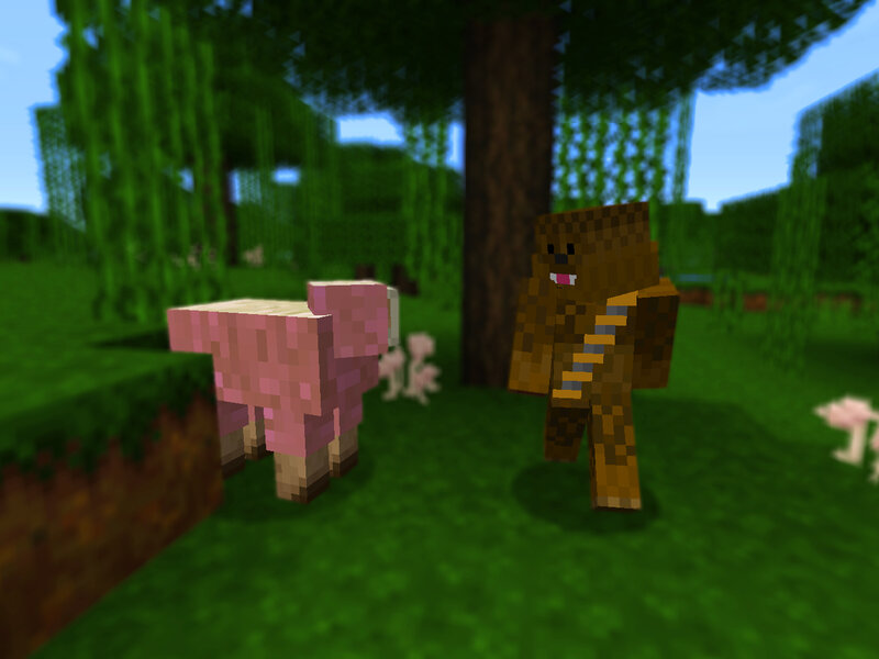 Minecraft character with pig
