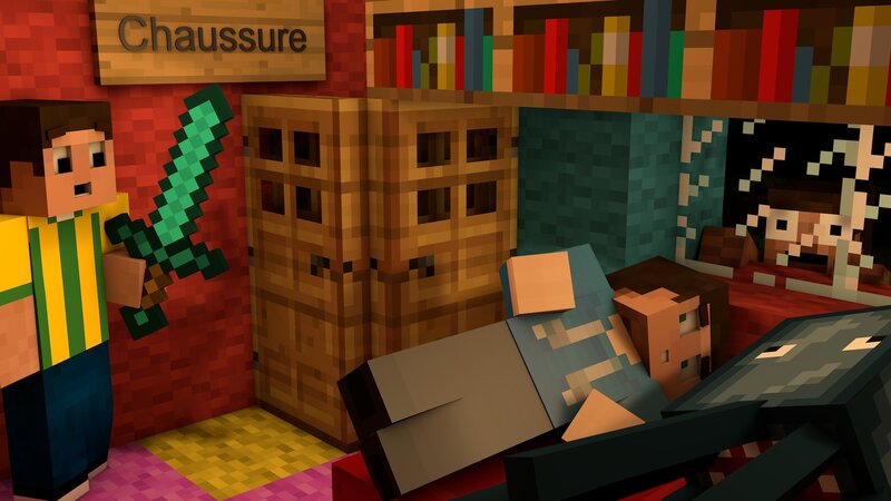Minecraft Character with Sword — Red