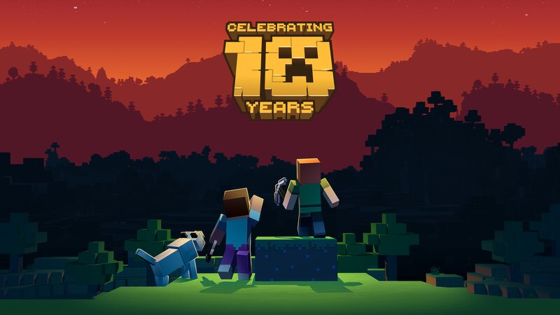 Minecraft Characters and Dog — Red