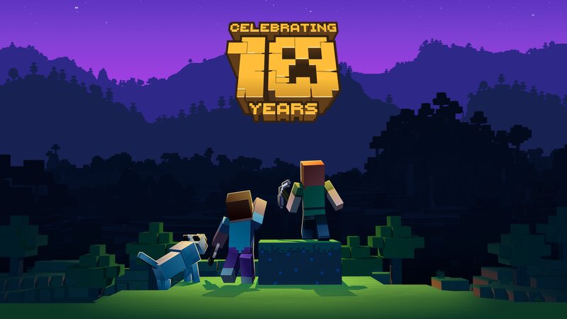 Minecraft Characters and Dog