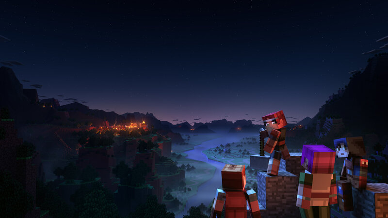 Minecraft Characters at Night