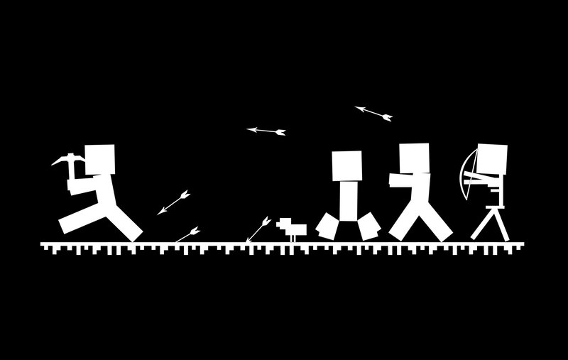 Minecraft Characters in Combat — Black