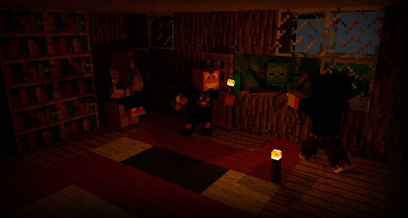 Minecraft Characters in Room