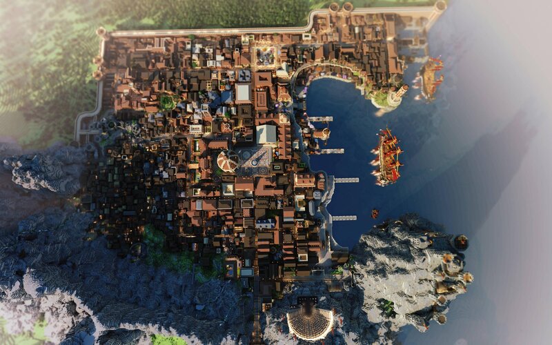 Minecraft City on Island