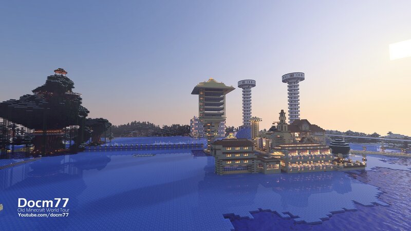 Minecraft Cityscape — Blue